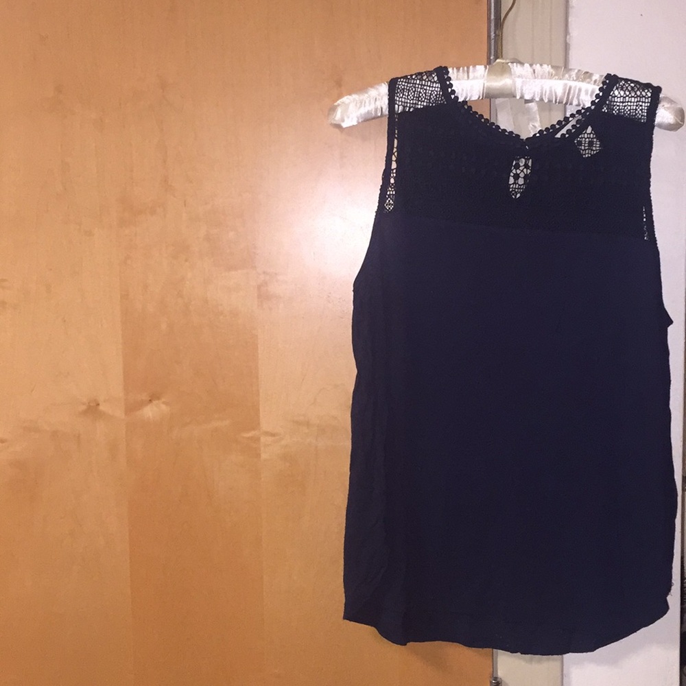 Laced tank top (Navy)